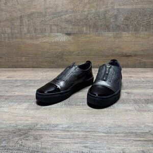 The Flexx Metallic Silver/Black Leather Loafers Women's Size 7